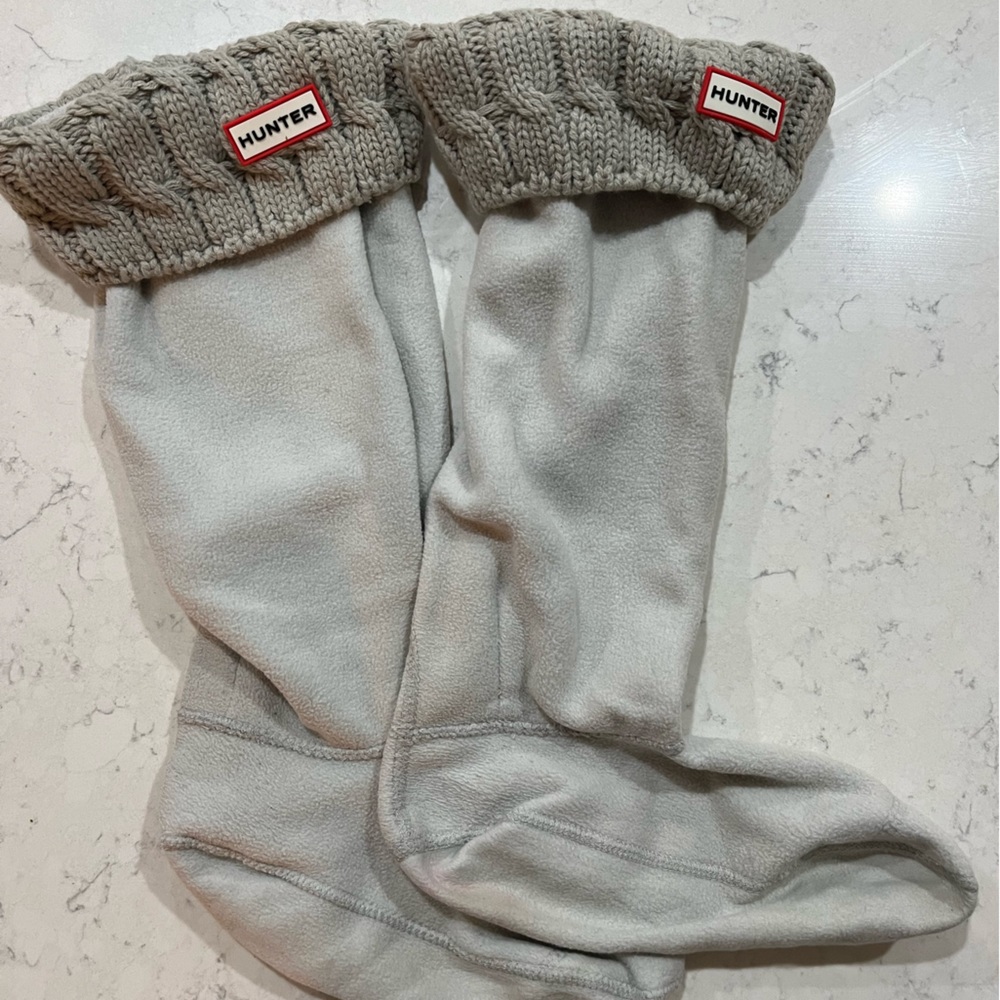 Hunter boot grey knit socks